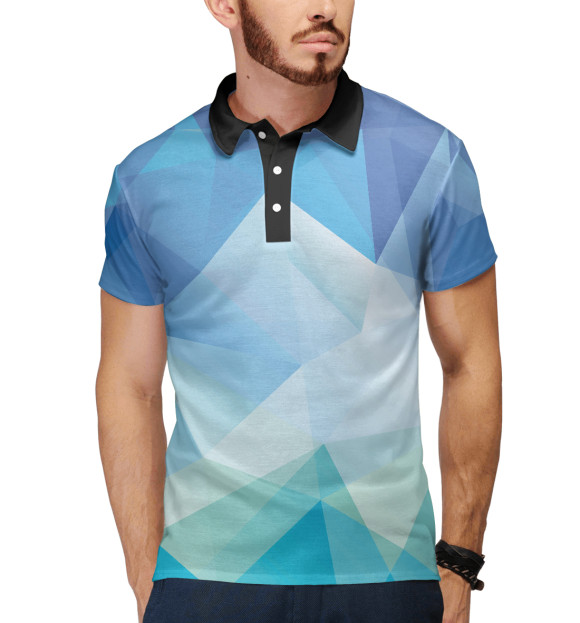 Мужское поло с изображением Azure цвета Белый