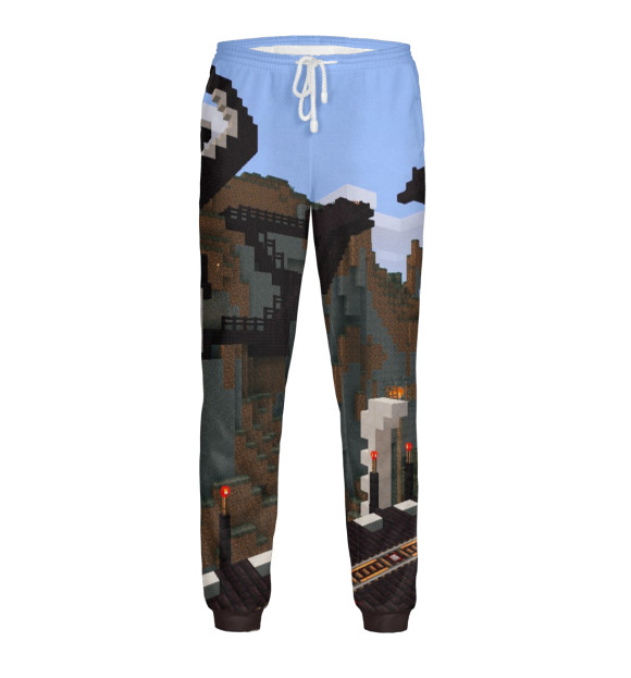 Мужские спортивные штаны с изображением Minecraft цвета Белый