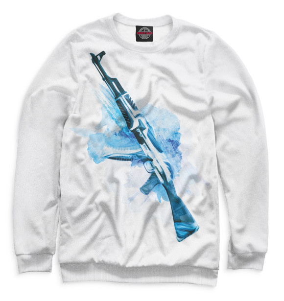 Мужской свитшот с изображением AK-47 | Vulcan цвета Белый