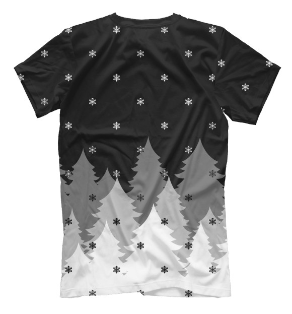 Мужская футболка с изображением Рождественский лес цвета Белый