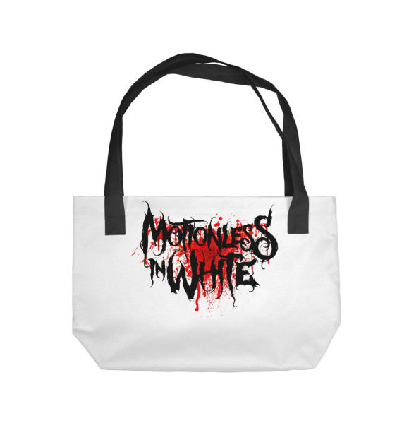 Пляжная сумка с изображением Motionless In White Blood Logo цвета 