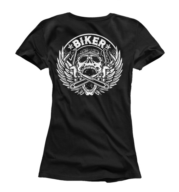 Женская футболка с изображением Biker цвета Белый