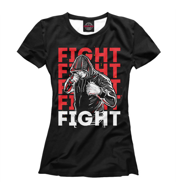 Женская футболка с изображением Fight цвета Белый