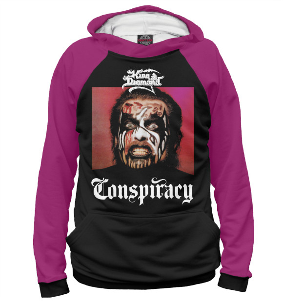 Мужское худи с изображением King diamond цвета Белый