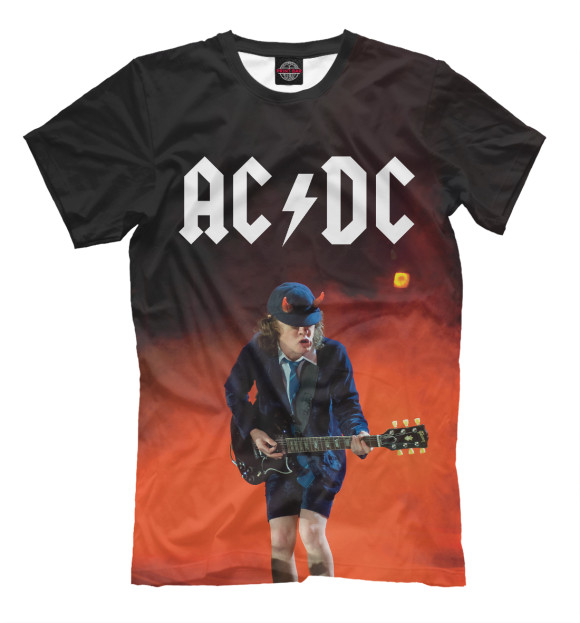 Мужская футболка с изображением AC/DC цвета Молочно-белый