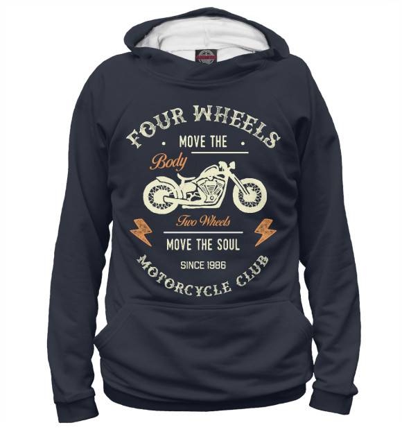 Женское худи с изображением Motorcycle Club цвета Белый