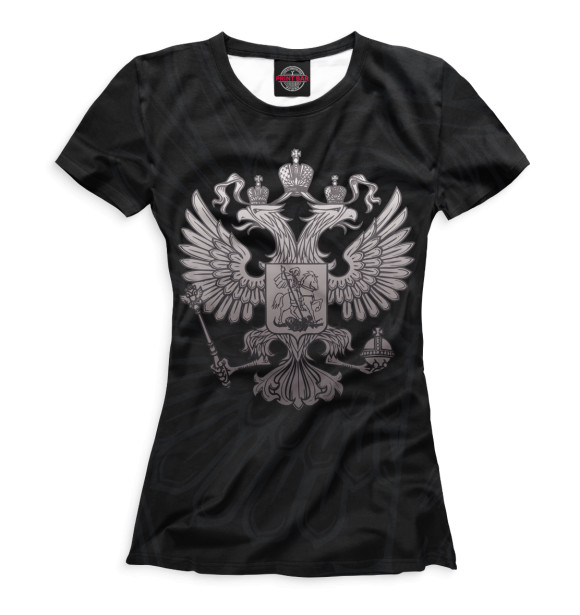 Женская футболка с изображением Двуглавый орел цвета Белый
