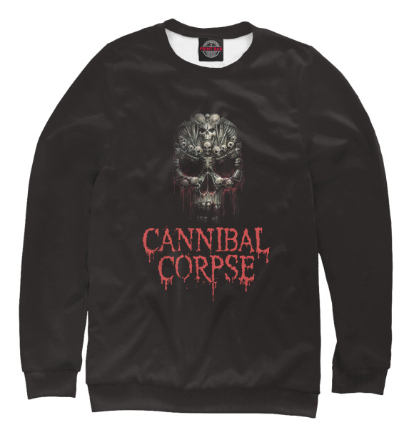 Мужской свитшот с изображением Cannibal Corpse цвета Белый
