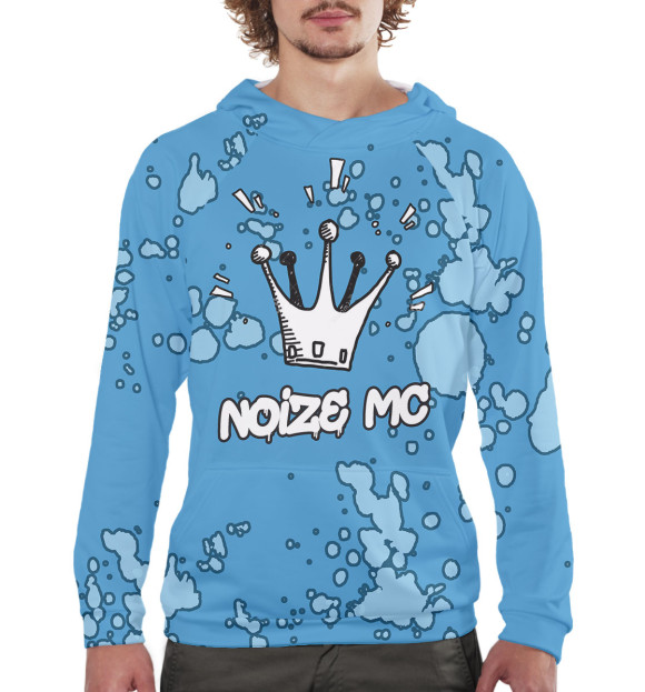 Мужское худи с изображением Noize MC цвета Белый