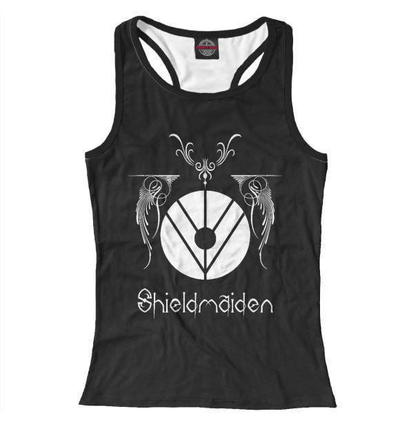 Женская майка-борцовка с изображением Shieldmaiden цвета Белый