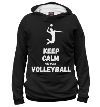 Мужское худи Keep calm and play volleyball