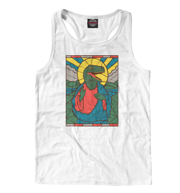 Мужская майка-борцовка с изображением Dino Jesus цвета Белый