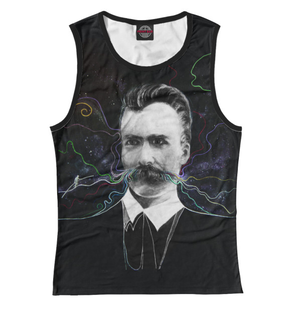 Женская майка с изображением Ницше цвета Белый