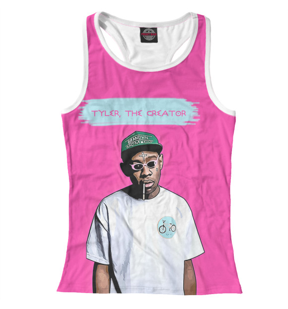 Женская майка-борцовка с изображением Tyler The Creator цвета Белый