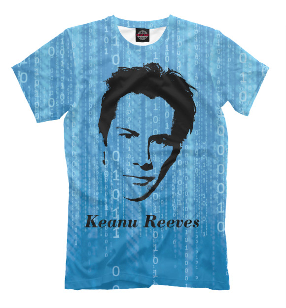 Футболка для мальчиков с изображением Keanu Reeves цвета Грязно-голубой