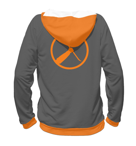 Женское худи с притом Half Life цвета Белый Женское худи с изображением Half Life цвета Белый