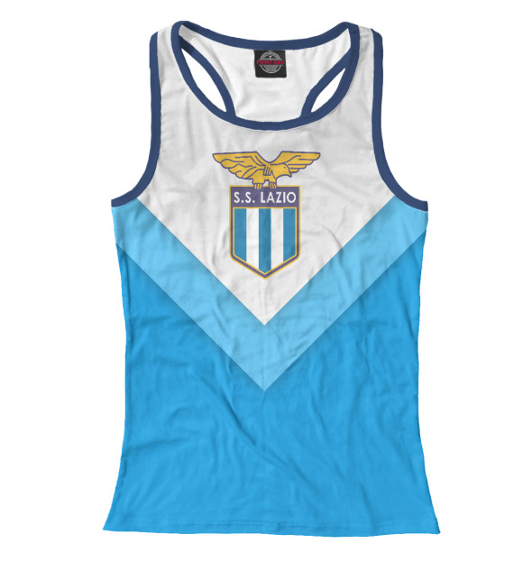 Женская майка-борцовка с изображением ФК Лацио цвета Белый