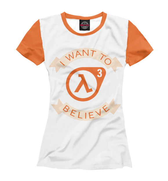 Женская футболка с изображением Half-Life 3 цвета Белый