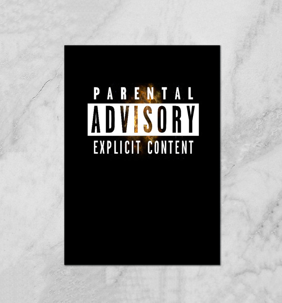 Плакат с изображением Parental Advisory цвета Белый