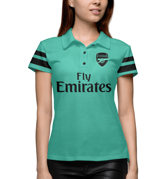 Женское поло с изображением FC Arsenal цвета Белый