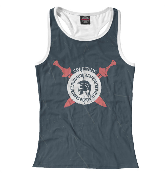 Женская майка-борцовка с изображением Спартанцы цвета Белый