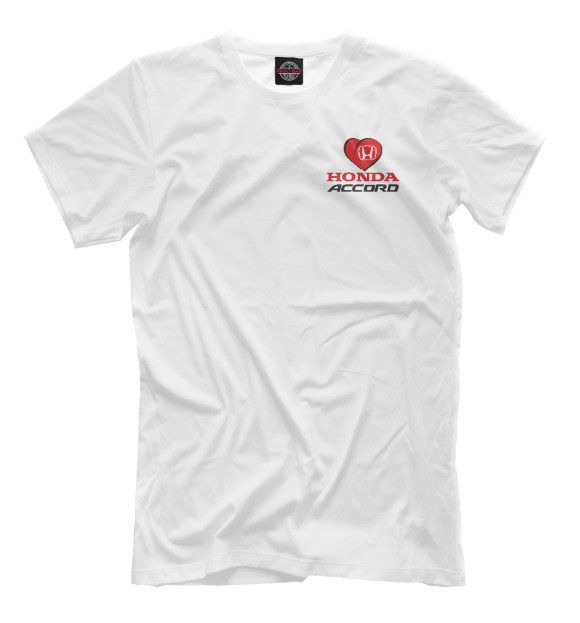 Мужская футболка с притом Хонда аккорд цвета Белый Мужская футболка с изображением Хонда аккорд цвета Белый