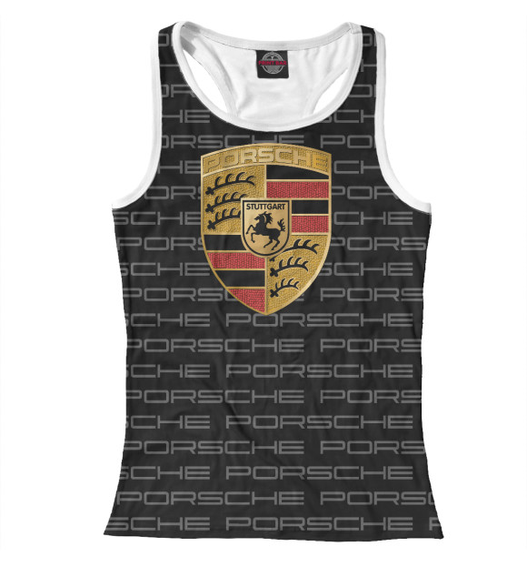 Женская майка-борцовка с изображением PORSCHE цвета Белый