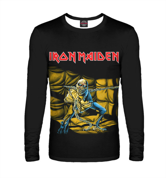 Мужской лонгслив с изображением Iron Maiden Piece of Mind цвета Белый