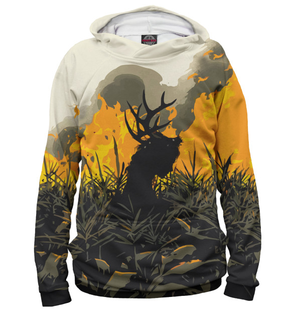 Мужское худи с изображением Настоящий детектив цвета Белый