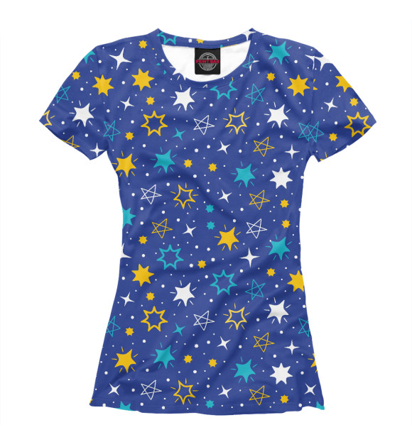 Женская футболка с изображением Звезды цвета Белый