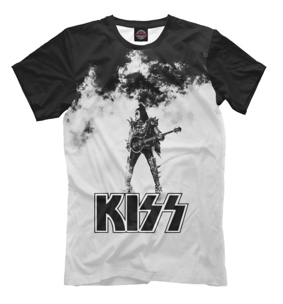 Мужская футболка с изображением Kiss цвета Молочно-белый