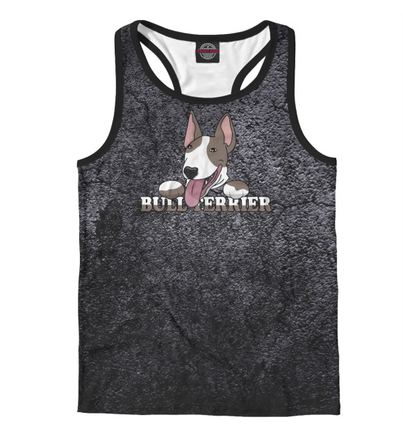 Мужская майка-борцовка с изображением Bull Terrier Dog Lover Dogs цвета Белый