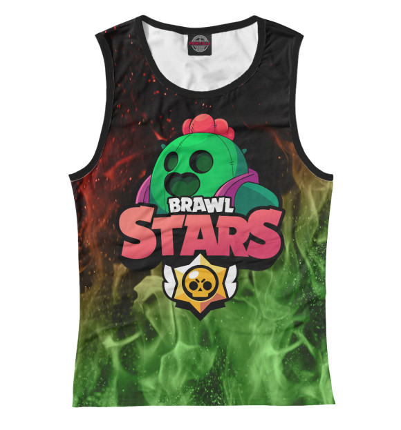 Женская майка с изображением Brawl Stars Spike цвета Белый