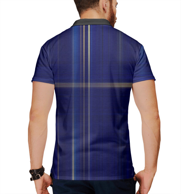 Мужское поло с изображением Blue цвета Белый