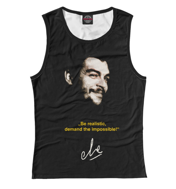 Женская майка с изображением Че цвета Белый