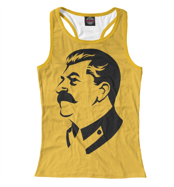 Женская майка-борцовка с изображением Сталин цвета Белый