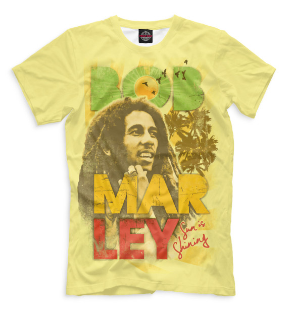 Футболка для мальчиков с изображением Bob Marley цвета Бежевый