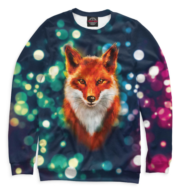 Мужской свитшот с изображением Лиса цвета Белый