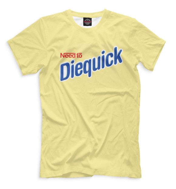 Мужская футболка с изображением Need to Diequick цвета Бежевый