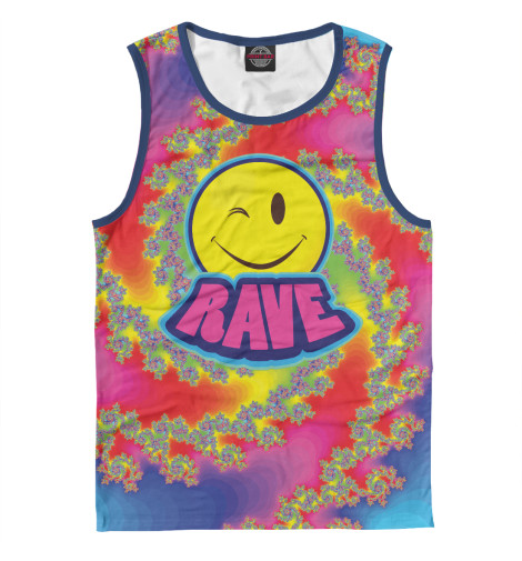 

Майки Print Bar, Белый, Happy Rave