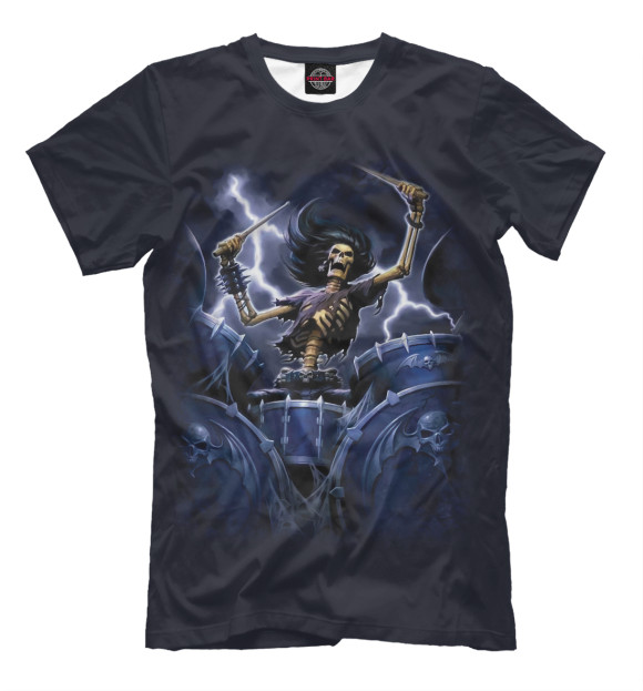 Мужская футболка с изображением Барабанщик цвета Черный