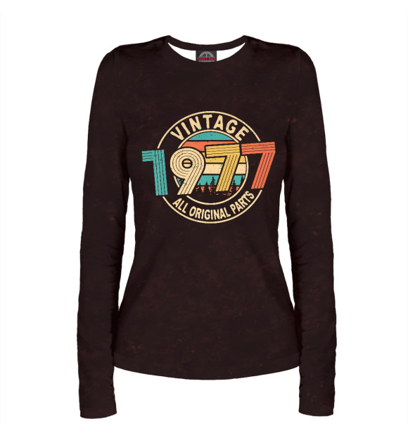 Женский лонгслив с изображением Vintage 1977 цвета Белый