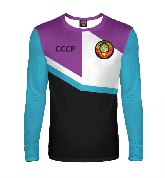 Мужской лонгслив с изображением СССР цвета Белый