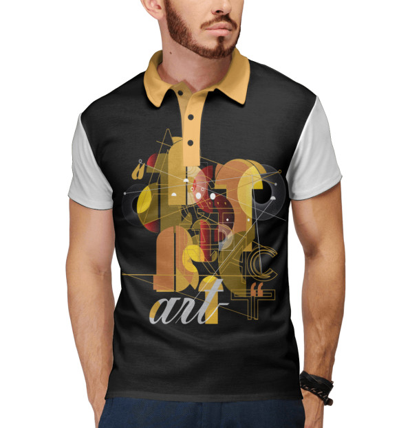 Мужское поло с притом Власть типографики цвета Белый Мужское поло с изображением Власть типографики цвета Белый