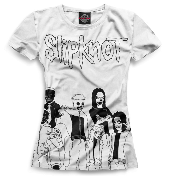 Футболка для девочек с изображением Slipknot цвета Белый