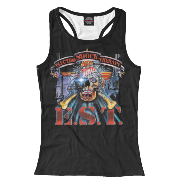 Женская майка-борцовка с изображением E.S.T цвета Белый