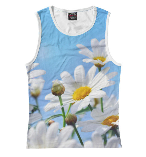 Майка для девочки с изображением Ромашки цвета Белый