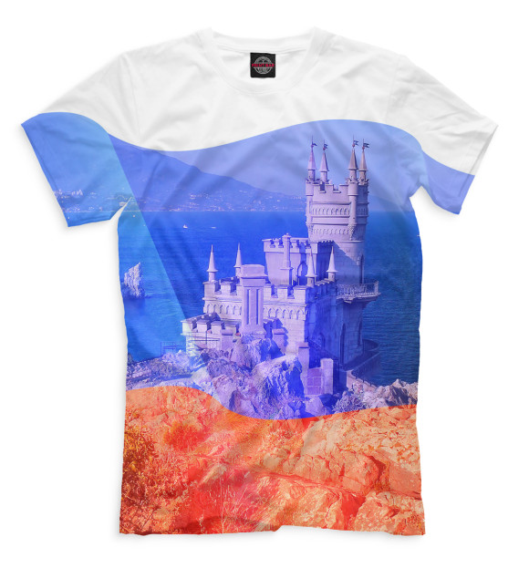 Мужская футболка с изображением Ласточкино гнездо цвета Молочно-белый