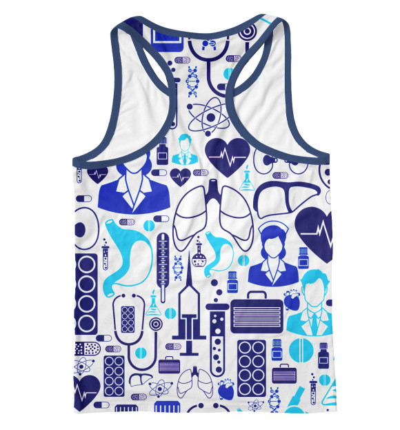 Мужская майка-борцовка с изображением Медицина цвета Белый