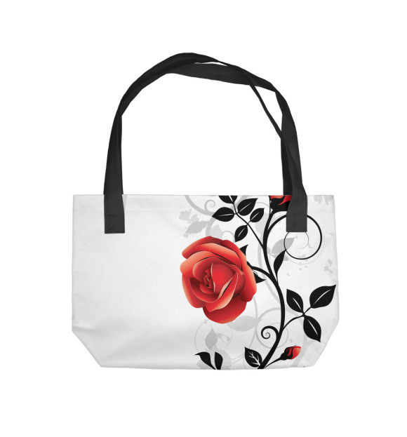 Пляжная сумка с изображением Розы на снегу цвета 